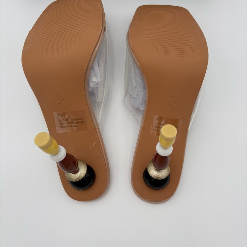 Cape Robbin Clear Strap Beaded Heel Sandals | NWT | size 7.5 Statement Heels - Picture 7 of 14